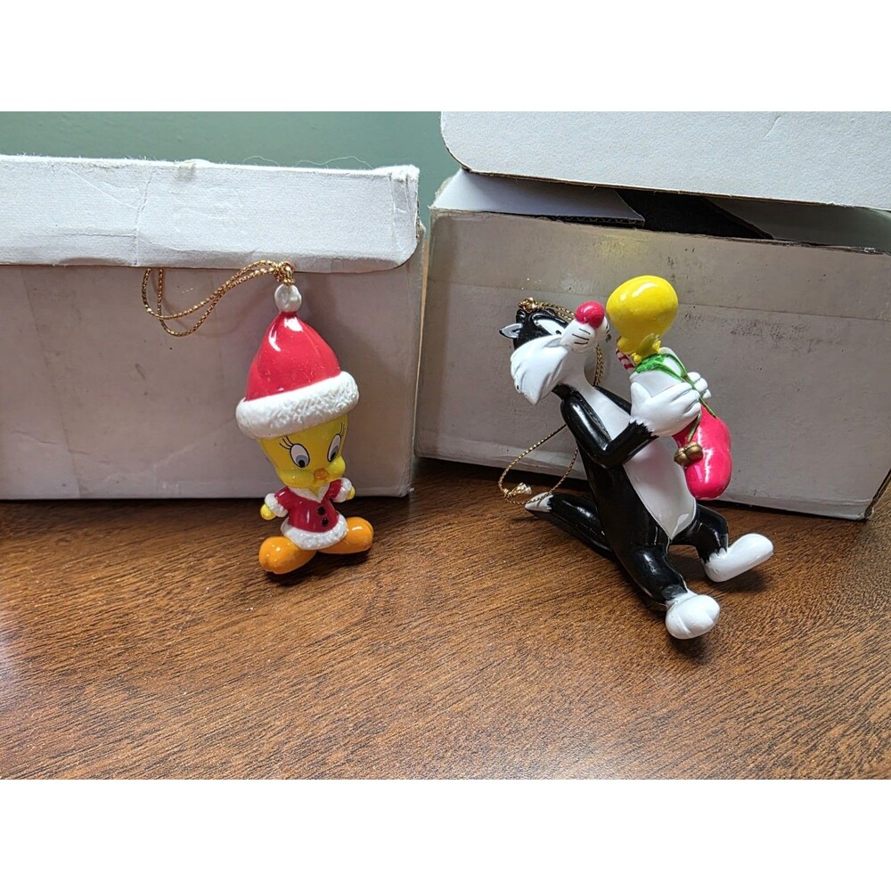 Danbury Mint Christmas Ornament Warner Bros Tweety Sylvester Looney Tunes